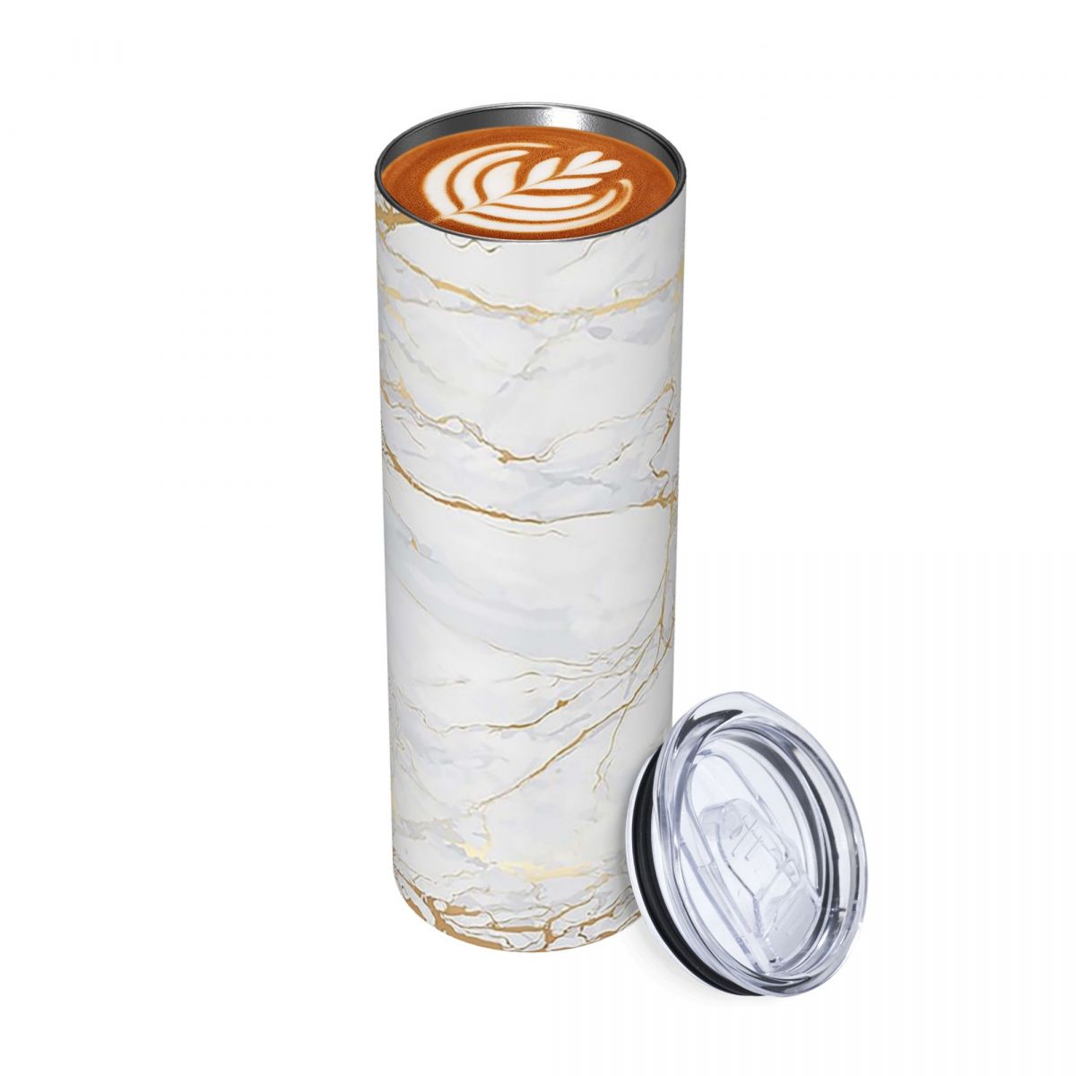 Biało-złoty marmurowy kubek te – Tumbler 20Oz White recenzja i cena
