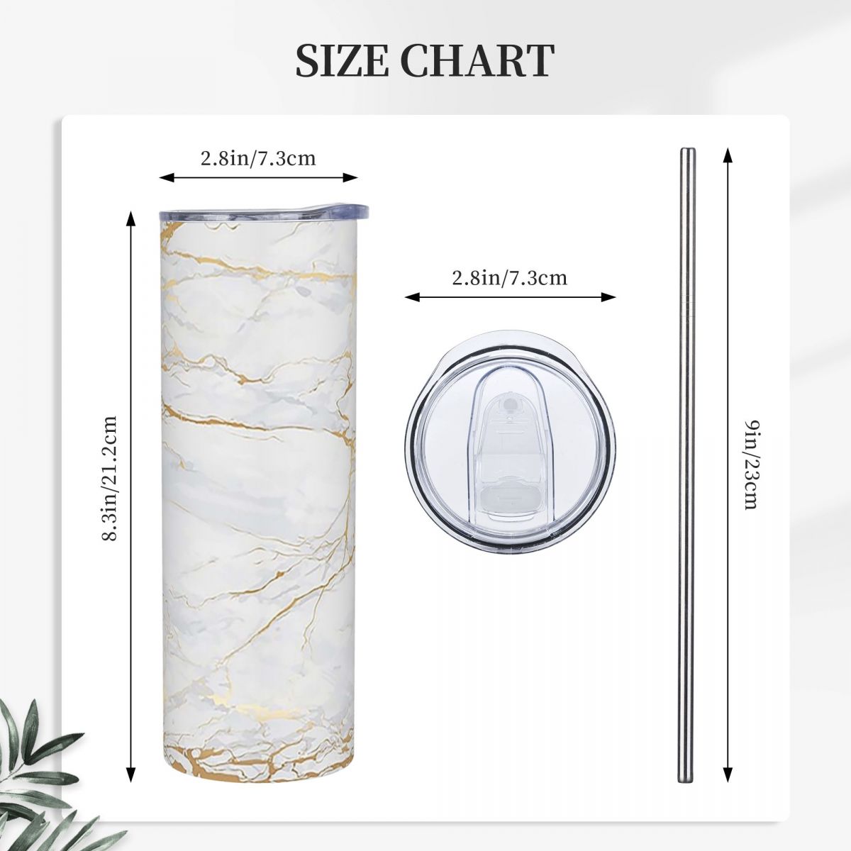 Biało-złoty marmurowy kubek te – Tumbler 20Oz White recenzja i cena